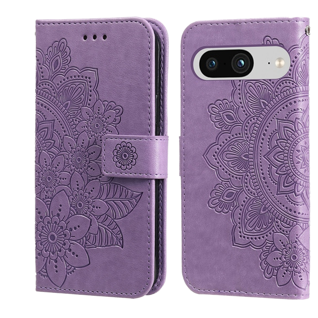For Apple 13Promax Flip Cover Leather Case for IPhone16E Mandala Full Cover Anti-Drop Protective Cases with Phone Grip PC