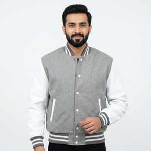 Blouson universitaire en toile de laine personnalisé 2025 pour adultes et jeunes – Style urbain très tendance, plusieurs couleurs, blouson d'hiver avec face anti-bactérienne - Product Image 1