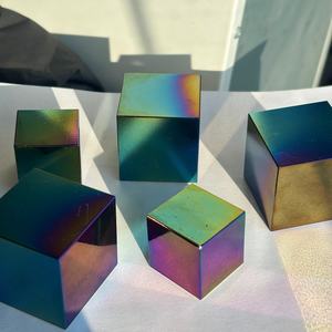 Cristalhola al por Mayor, Estilo Bohemio, Moda de Alta Calidad, Cubo de Obsidiana Electrochapado, Tallado, Decoración para el Hogar, Regalos Seguros - Product Image 4