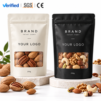 Sachet Doypack Mat Personnalisé Imprimé Recyclable de Qualité Alimentaire avec Fenêtre Transparente et Fermeture Zip Refermable pour Snacks et Noix - Emballage