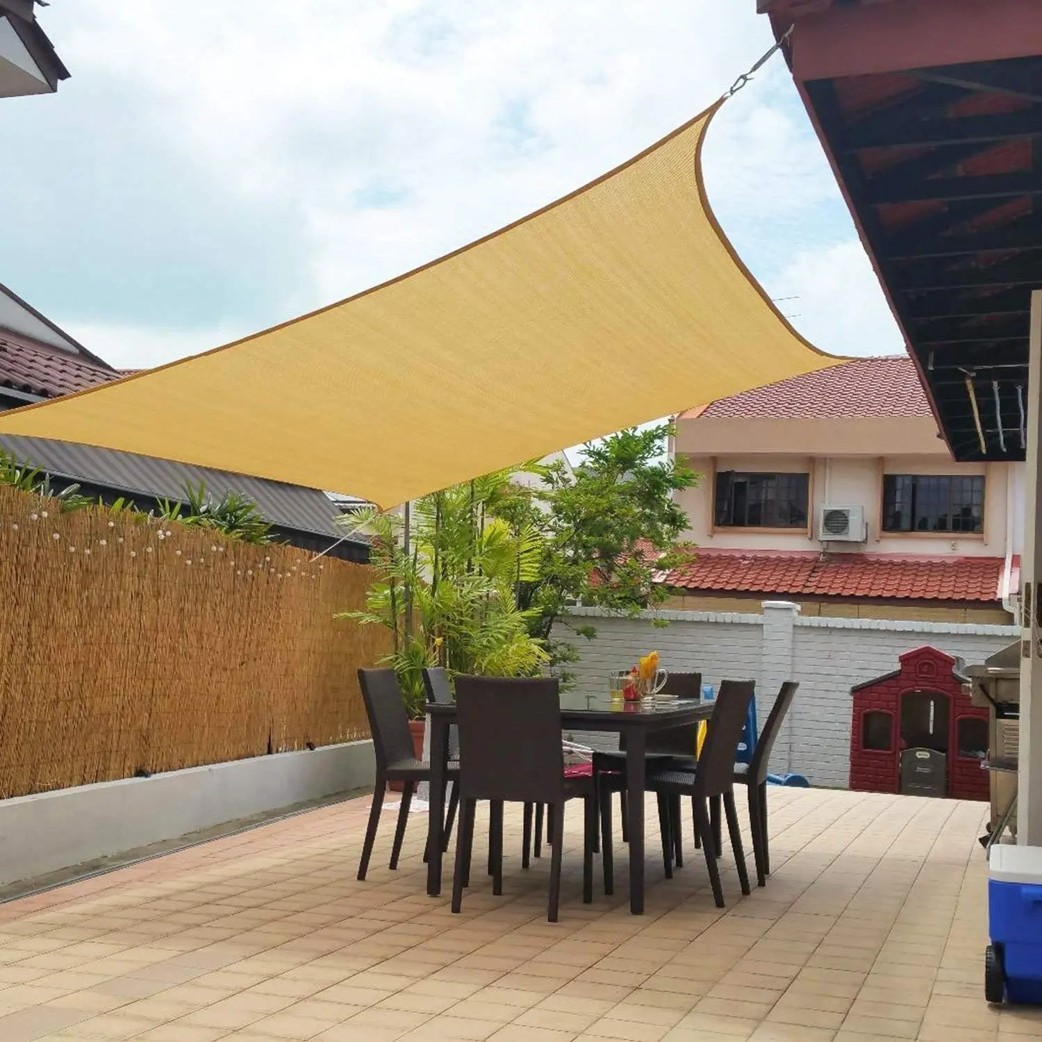 Shade Sail กันน้ำกลางแจ้ง Sun Shade Sail Nets