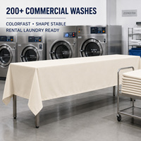 Nappe rectangulaire classique tissée ivoire 240 g/m² en polyester filé MJS pour usage commercial, hôtels, restaurants, location, taille personnalisée