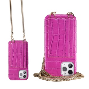 Custodia a Tracolla in Vera Pelle di Coccodrillo di Lusso con Portafoglio e Tracolla in Metallo per <span class=keywords><strong>iPhone</strong></span> <span class=keywords><strong>XR</strong></span> X XS 11 12 Pro Max - Product Image 1