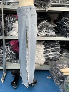 Nouveau Jean Populaire Ample à Empiècements et Découpes Latérales, Coupe Large et Longue, Tendance - Product Image 5