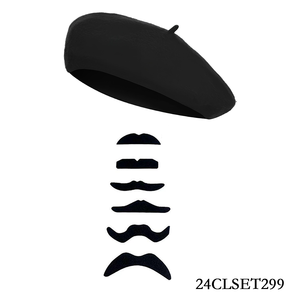 Ensemble de vêtements et accessoires pour hommes PESENAR des années <span class=keywords><strong>1920</strong></span>, chapeau et barbe noirs Ensemble deux pièces - Product Image 2