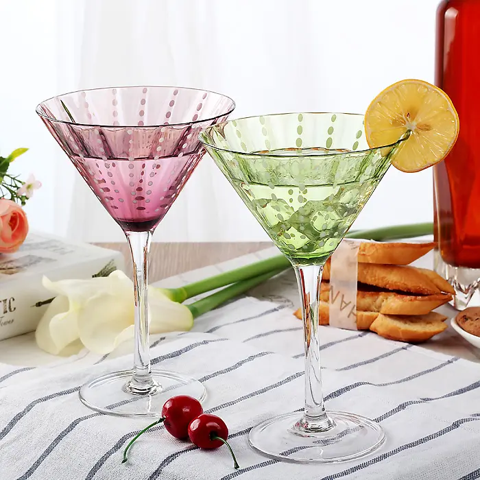 Diskon Besar-besaran Gelas Anggur Warna Gin Antik Gelas Martini Gelas Koktail Bar