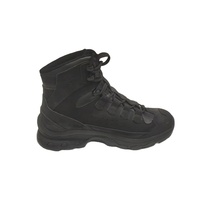 Bottes tactiques en cuir noir pour homme Esing, à lacets, semelle en caoutchouc, doublure en mesh respirante, hauteur genou, randonnée en plein air, logo imprimé en 3D