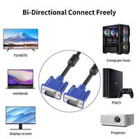 Cable VGA a VGA de Alta Velocidad HD de 1.5m, 3+2/3+5/3+6 Pines, con Ferrites, para PC, Precio de Fábrica