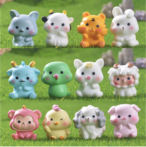 2024 nuevos doce signos del zodiaco chino dragón año regalo recuerdo modelo 3D resina lunar bebé juguete decoraciones pequeñas figuritas estatua - Product Image 3