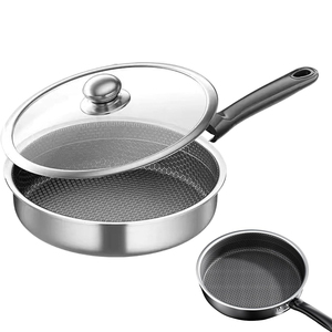 High Quality 3 Layers Stainless Steel Saute <b>Pan</b> Honeycomb Design Ceramic Coating Triply Stainless Steel Frying <b>Pan</b> - Product Image 1