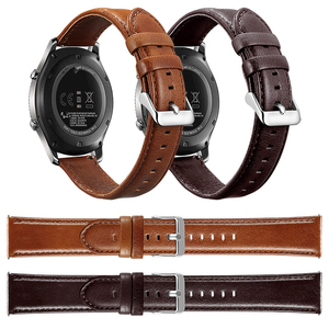 Correas de reloj de cuero genuino clásico 18mm 22mm 20mm 23mm correa de reloj Vintage para Samsung Galaxy <span class=keywords><strong>Watch</strong></span> 4 <span class=keywords><strong>5</strong></span> 6 <span class=keywords><strong>Gear</strong></span> S3 - Product Image 2