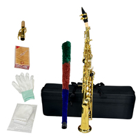 Gold Lacquer soprano Saxophone Bb Straight soprano Sax Woodwind Musical Instrument Sinomusik Wholesale Price China High Quality