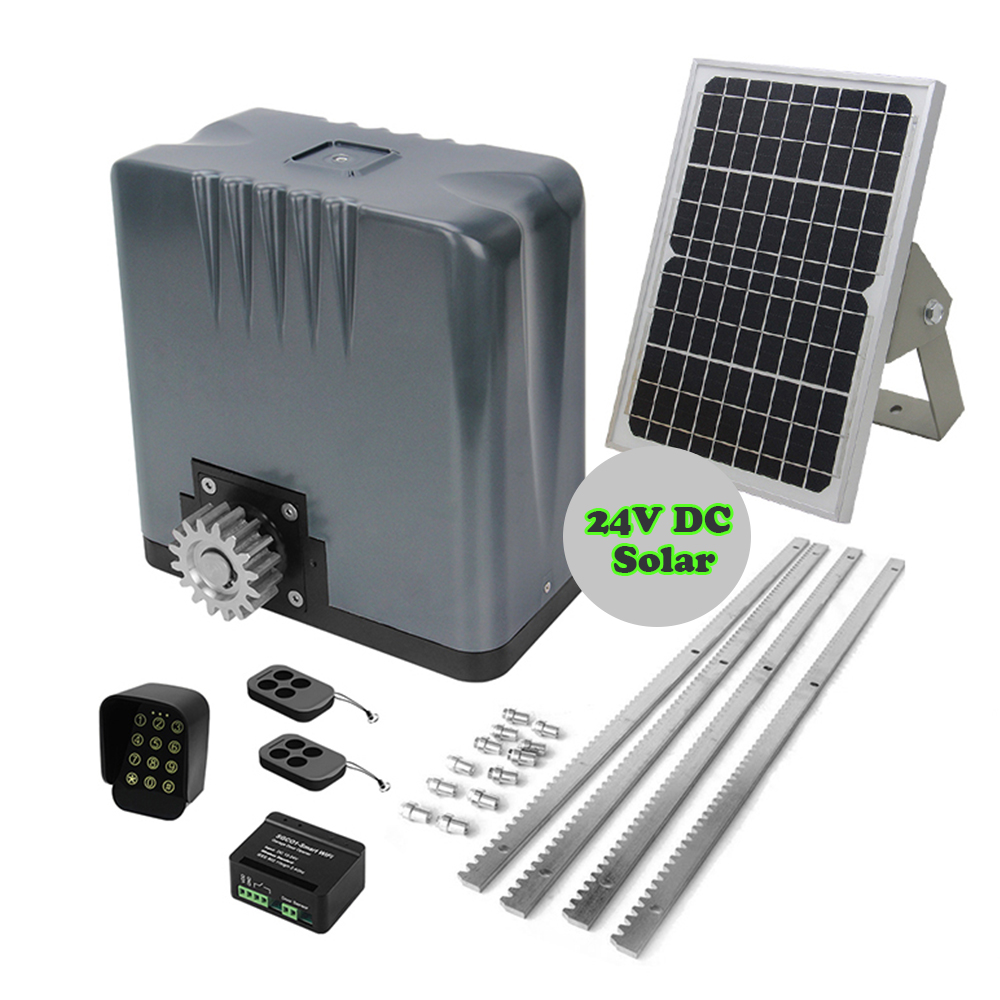 24 volt battery with solar panel for gate opener