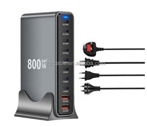 800W Multi Port 10-port USB GaN Fast Charging Desktop Charger Adapter 140W Laptop and Tablet Fast Charger - Product Image 5
