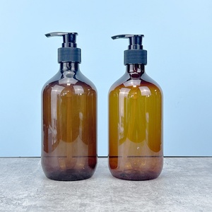 Bouteille de shampoing pour homme en ambre de 300 ml/500 ml avec logo personnalisé, bouteille de conditionneur pour cheveux givrée personnalisée, bouteille de lotion - Product Image 2