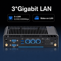 Mini PC industriel J6412 Quad-core 3*Gigabit Ethernet 4*RS232/485 Triple affichage Win10/11 Linux Contrôleur de montage mural VESA