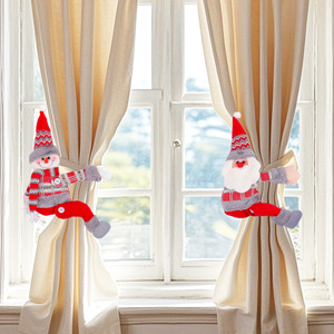 Christmas Plush Curtain Tieback Santa Snowman <b>Reindeer</b> Curtain Holder Doll Curtain Buckle Home Window <b>Xmas</b> Decoration - Product Image 2