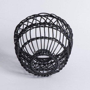 Pantalla de lámpara tejida retro en forma de campana, color negro, gris, amarillo, fácil instalación para restaurantes, salones de té, casas de huéspedes, bares, balcones - Product Image 3
