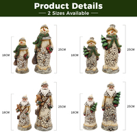 Figurines de bonhomme de neige et de Père Noël, décorations de table rustiques pour les fêtes, ornements de Noël de 18 cm et 25 cm pour la maison