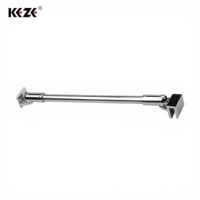 Support mural fixe en acier inoxydable pour panneau verre-verre, finition chromée, quincaillerie moderne pour porte de douche coulissante, usage salle de bain