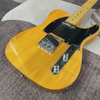 Yellow TL Electric Guitar Maple Fretboard Mahogany Body Polished Finish Professional Performance Chrome Part Black Pickguard
