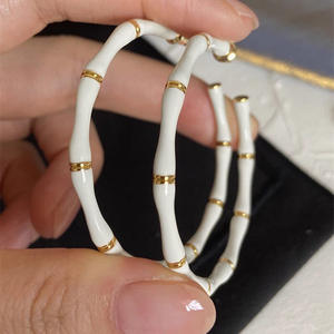 Orecchini a Cerchio Placcati Oro Rabdn per Donna, Classici per Uso Quotidiano E4693 - Product Image 3