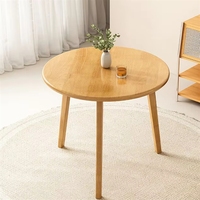 Ensemble de table à manger ronde en bois de style simple pour café, restaurant, maison avec 4 chaises