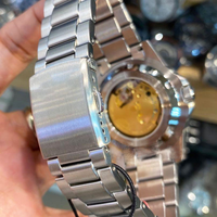 Montre de plongée automatique pour hommes, lunette rotative, marqueurs lumineux, calendrier, bracelet en caoutchouc en acier inoxydable, montre-bracelet mécanique de sport