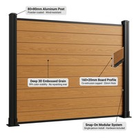 Clôture de jardin en composite bois-plastique avec cadre en aluminium pour projets résidentiels et commerciaux