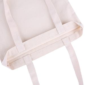 Bolsas de compras reutilizables baratas con logotipo impreso personalizado al por mayor, bolsa de lona de algodón en blanco liso, bolsa resistente para la playa 04 - Product Image 5