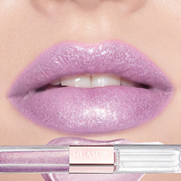 HUASURV Vente en gros de paillettes liquides à étiquette privée, 4 couleurs, longue tenue, haute pigmentation, double extrémité, imperméable, hydratant, brillant