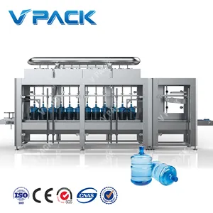 A escovação automática da garrafa de 5 galões e a máquina de lavar/20 litros molha a elevada precisão da máquina de enchimento padrão do processo