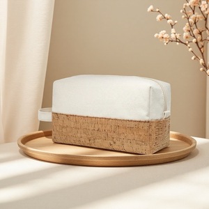 Sinh Thái Thân Thiện Hữu Cơ Bông Vải Nút Chai Dây Kéo Bao Bì <span class=keywords><strong>Pouch</strong></span> Vệ Sinh Cá Nhân Túi Mỹ Phẩm Trường Hợp Biểu Tượng Tùy Chỉnh Trang Điểm - Product Image 3