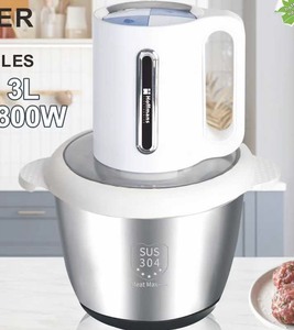 Appareils de cuisine HM-8862 <span class=keywords><strong>Hachoir</strong></span> à <span class=keywords><strong>viande</strong></span> 1800W Prise EU Robot culinaire 3L avec bol en acier inoxydable 304 pour la vente en gros en Afrique - Product Image 1