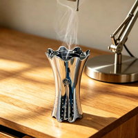 Machine à Bakhoor électronique de style arabe du Moyen-Orient, rechargeable par USB, brûleur d'encens classique à quatre coins, multicolore
