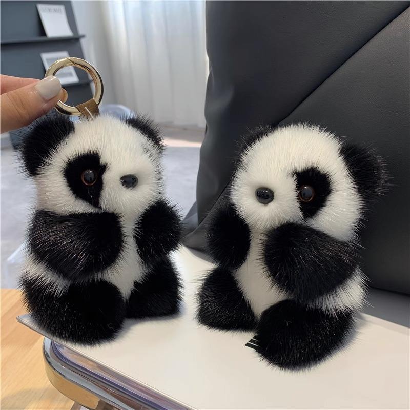 Cute Cartoon Plush Panda Keychain