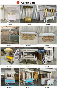 Chariot à bonbons en métal décoratif personnalisé pour parc, rue, <span class=keywords><strong>boutique</strong></span>, décoration de <span class=keywords><strong>mariage</strong></span>, chariot de nourriture mobile sur roues à vendre - Product Image 6