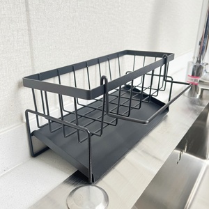 Organizer da <span class=keywords><strong>cucina</strong></span> in <span class=keywords><strong>acciaio</strong></span> al carbonio scolapiatti supporto vassoio con Design lavello tipo di installazione facile in piedi per porta attrezzi - Product Image 4