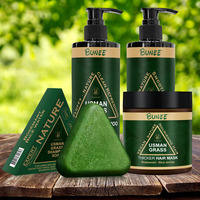 Nouveau produit vert cyprès feuille shampooing savon lavage des cheveux Usman herbe force des cheveux Anti-perte de cheveux contrôle de l'huile produit authentique