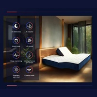 Cadre de lit pliable multifonctionnel avec contrôle par application, détection de la respiration, matelas hybride en mousse à mémoire de forme, rafraîchissant, pour chambre moderne
