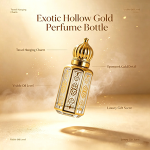 Wholesale Arabic Luxury Gold Roll on Glass <strong>Perfume</strong> Bottle 3ml 6ml 12ml for Oud <strong>Attar</strong> Fragrance Essential Oil - Product Image 5