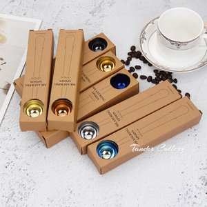 Sendok Ukur Kopi Baja Tahan Karat, Sendok Sup Emas Kopi Logam Kelas Makanan dengan Klip Segel dengan Kotak Hadiah - Product Image 6