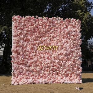 Mur floral artificiel haut de gamme 8ft x 8ft, design 3D pour mariage, fête, événement, décoration de photomaton - Product Image 2