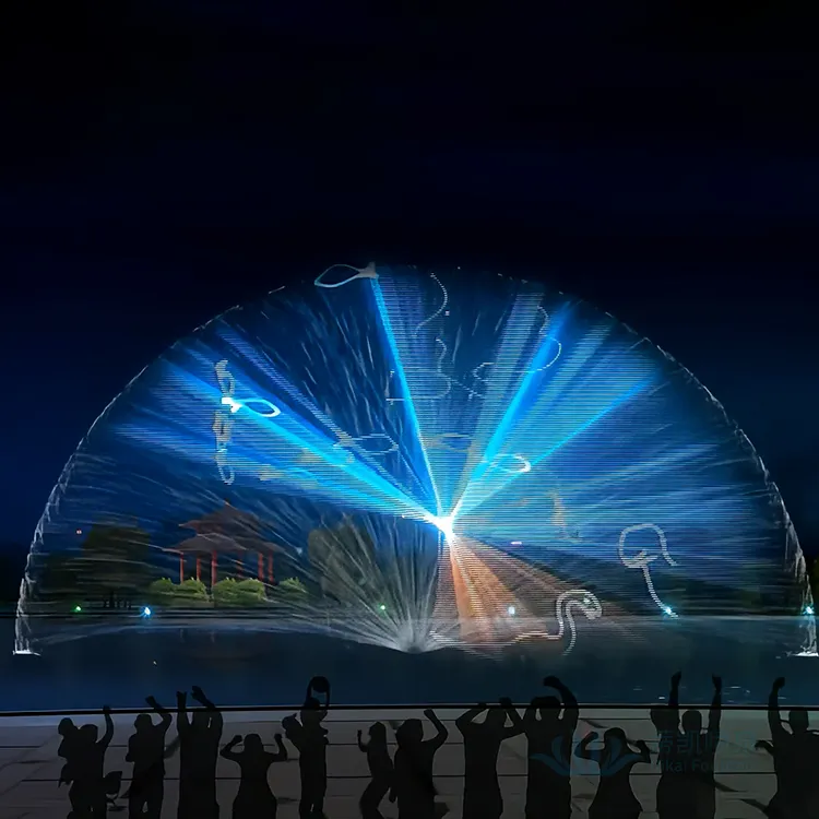 Außenbereich See 3D-Effekte hochwertige holografische Projektion Wasserbildschirm Filmbrunnen
