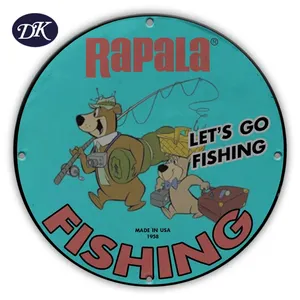 Vintage 1958 Rapala Fishing Equipment Manufacturer Porcelain Gas & Oil Sign
