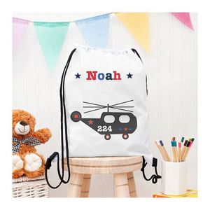 Sac à cordon personnalisé imperméable pour garçons, motif cheval, idéal pour la rentrée scolaire, les cours de natation, cadeau de Noël en polyester - Product Image 1