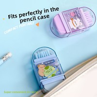 Taille-crayon créatif 2026 en forme de dessin animé avec gomme intégrée et brosse, taille-crayon portable pour étudiant