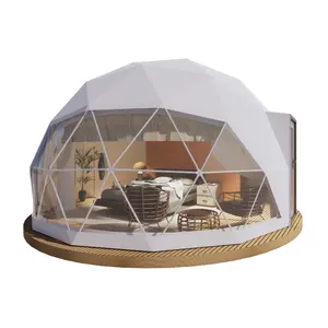 Casa de tienda iglú distintiva para complejo temático con puerta de vidrio para área escénica