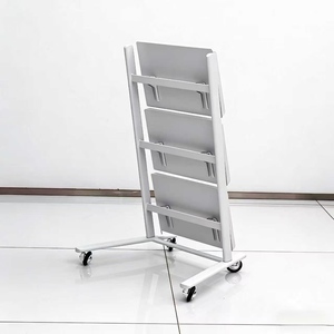 รถเข็นสเตนเลสสตีลแบบพับได้สำหรับร้านเสริมสวย ดีไซน์ทันสมัย ล้อ 4 ล้อ เคลื่อนย้ายง่าย แข็งแรง ทนทาน เหมาะสำหรับร้านทำผม ยืดผม และทำสีผม - Product Image 2