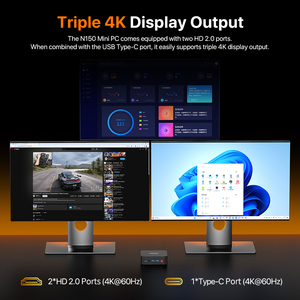 ราคาประหยัด Twin Lake N150 DDR4 16GB SSD 512GB มินิพีซีพกพา Wifi 5.0 BT4.2 2Lan สำหรับ 11 - Product Image 4